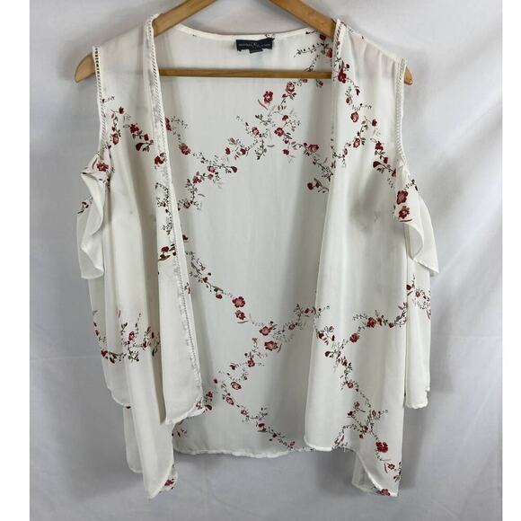 Stitch Fix Market & Spruce Floral Cold Shoulder Kimono top size small - Picture 1 of 6